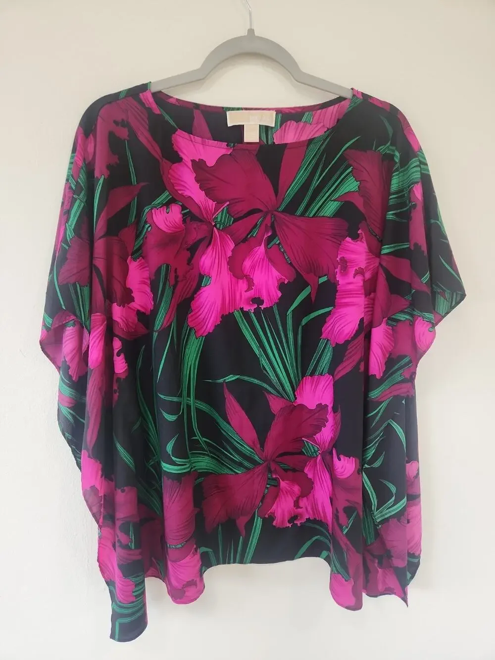Michael Kors Womens Vibrant Floral Top S/M Resort Cruise Tropical Cottage Vacay